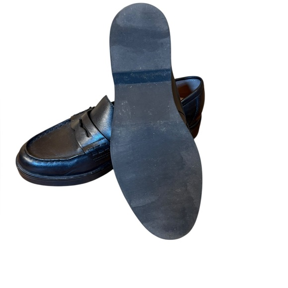 Nordstrom Black Leather Loafers Size 9M 1.25" Heel Classic Dark Academia - Picture 6 of 13